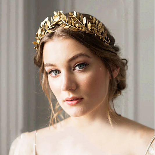 Vintage Gold Leaf Tiara Crown Headpiece