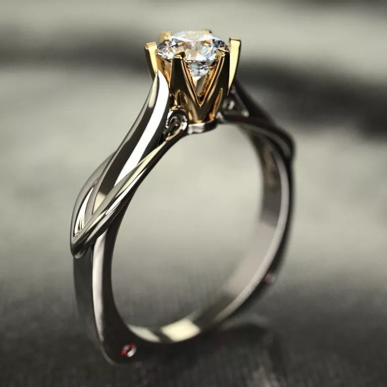 18K Multi Gold Ring for Women Natural 1 Carat Diamond