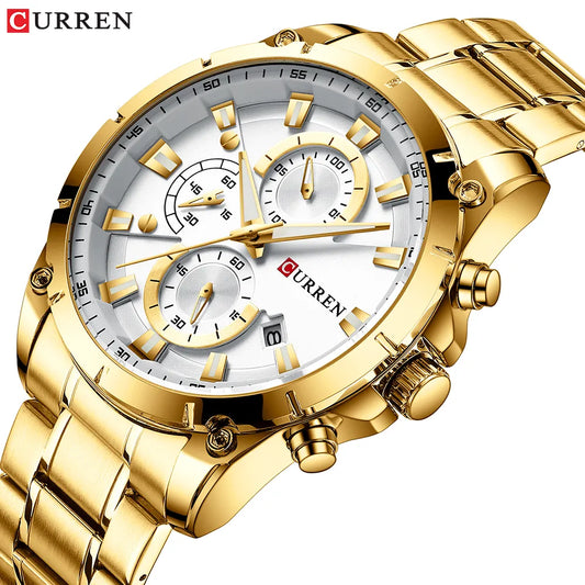 CURREN Mens Watches Fashion Top Brand Luxury Business Automatic Date Watch Men Casual Waterproof Watch Relogio Masculino+Box