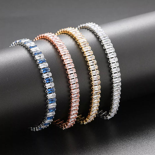 Iced Out Zircon Tennis Bracelet For Women Luxury Crystal Bracelets Men's Hand Chain Hippie Trendy Accessories Jewelry Gifts H167