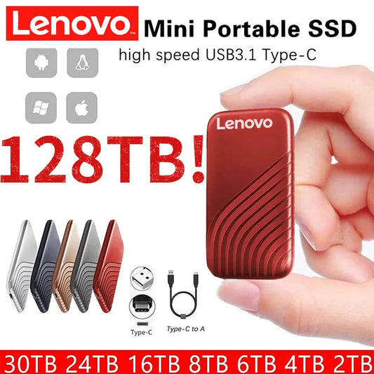 Lenovo Original Ssd Hard Disk 16TB SSD 2.5 Inch 128TB Hard Drive Drive Hard Disk Portable Electronics for NOTEBOOK Mobile Phones