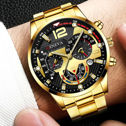 Luxury Men Watch Fashion Stainless Steel Watch Calendar Quartz Wristwatch Business Watch Man Clock Relogio Masculino