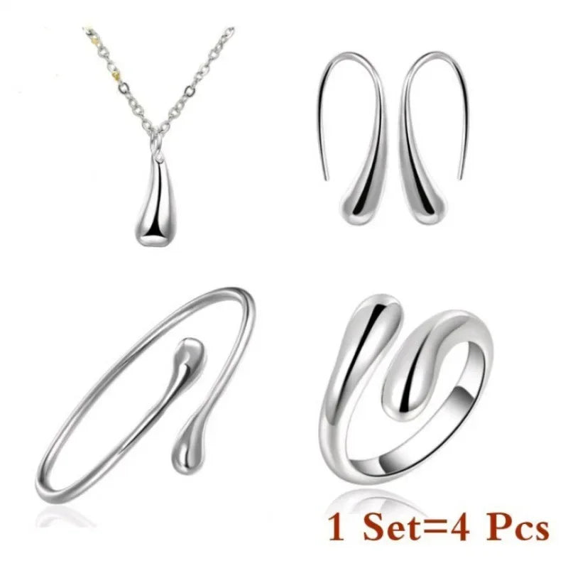 Jewelry Set for Women, Ring Necklace Bracelet Earrings