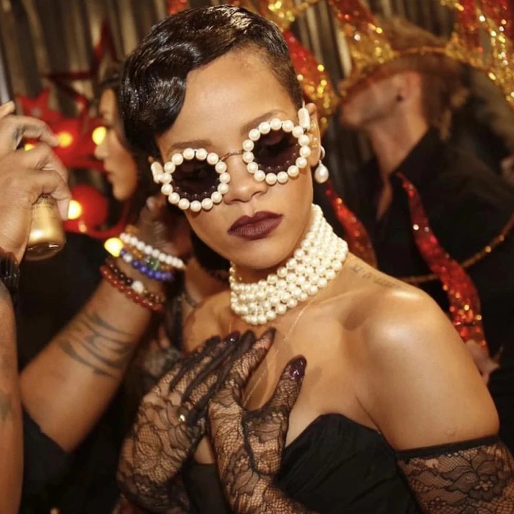 Rihanna Pearl Round Sunglasses