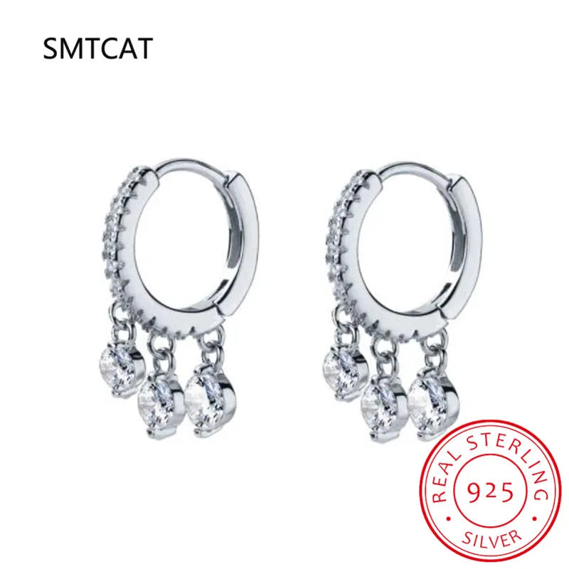 3 Carat Gra Certified Original Moissanite Hoop Earrings 925 Sterling Silver D Color Lab Diamond Drop Earrings for Women Jewelry