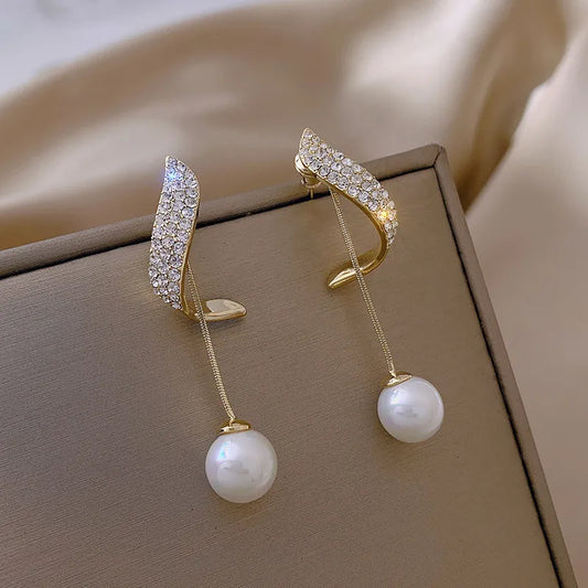 Lux Crystal Pearl Earrings