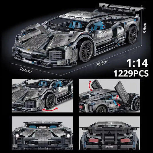 ToylinX 1:14 Building Blocks Car MOC City Speed Car Luxury Auto Racing Vehicle with Super Racers Bricks Toys for Children Gift