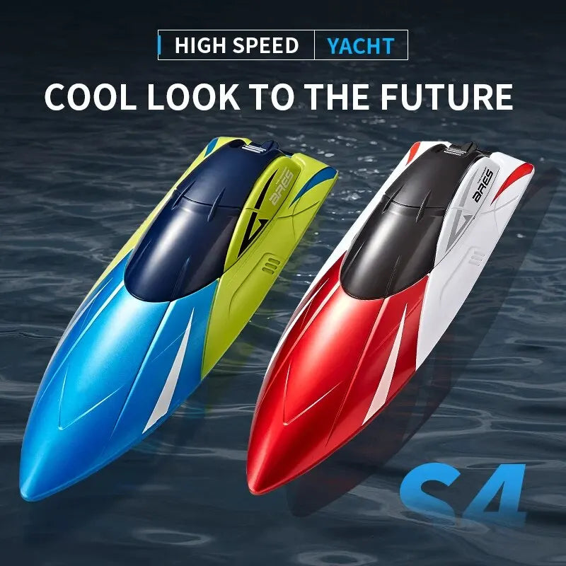 2.4G Remote Control Boat Double Rudder Motor Waterproof ABS High Speed Speedboat S4 Boy Toy Remote Control Speedboat Gift