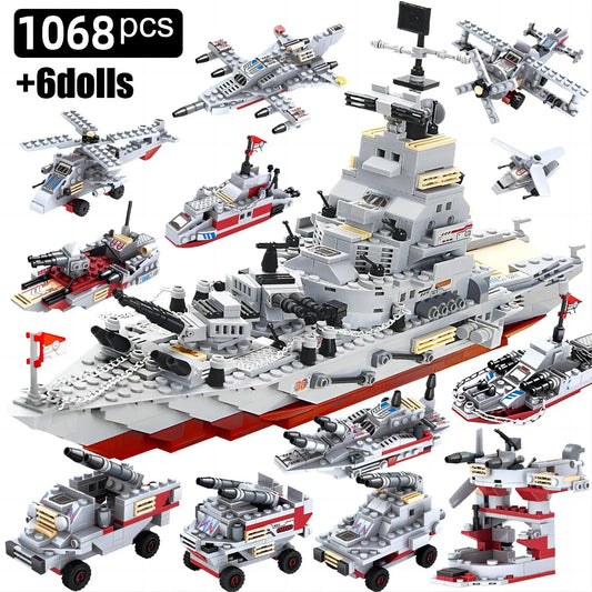 STEM Building Set Toy 1068pcs Construction Cruiser Ocean Ship Building Toy for 6 Years Up Boys 25 Models Engineering