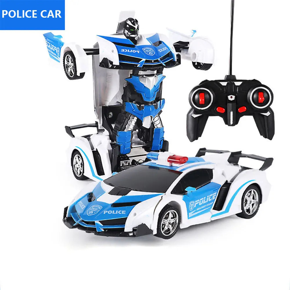 Remote Control RC Car Transformation Robots Sports Vehicle Model Remote 2 In 1 Deformation Car Christmas Gifts For Boys