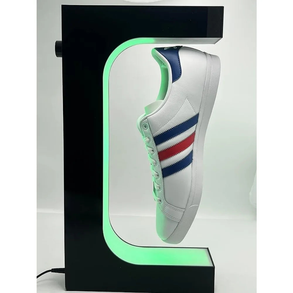 Levitating Shoe Display Stand 16 Colors LED Light Magnetic Levitation Sneaker Stand with Remote Rotating Floating Shoes Rack